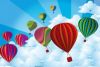 Colorful image of hot air balloons